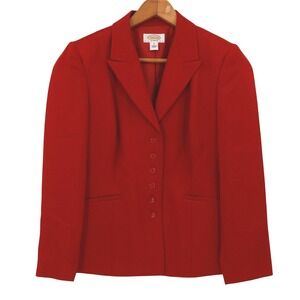 Vtg‎ Talbots Petites Red Blazer Women's Holiday Women's Silk Wool Career Size 8
